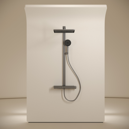 Душевая стойка Sancos Vos SC6100GG 3 режима, вороненая сталь