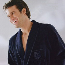 Халат велюровый мужской Cawo 3799 синий