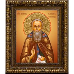 Климент Песнописец, преподобный игумен. Икона на холсте.