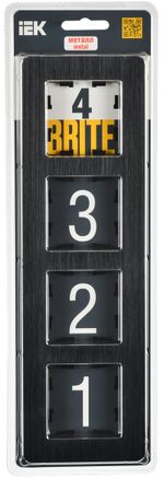 BRITE Рамка 4-местная РУ-4-1-Бр металл черный RE AL IEK