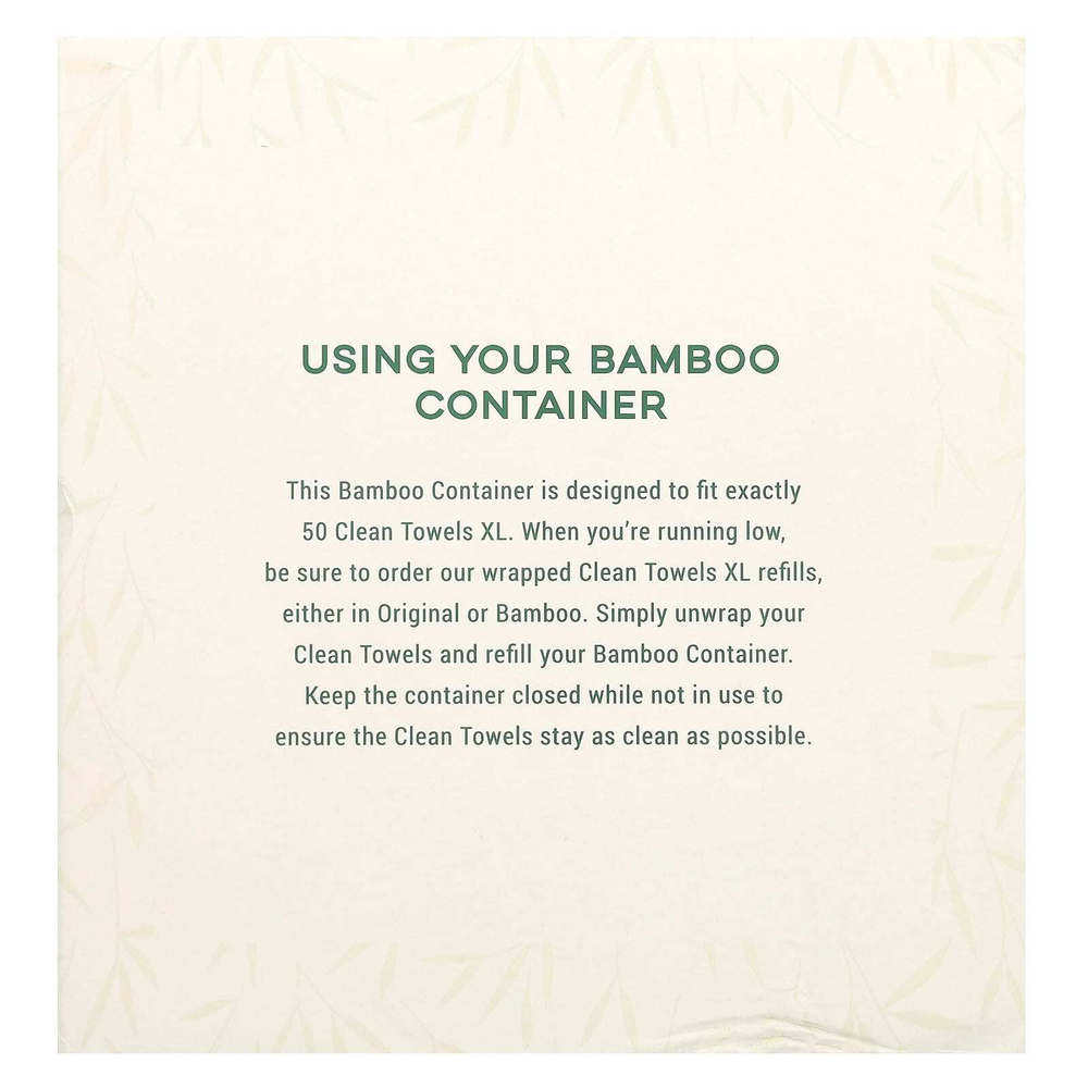 Clean Skin Club, Luxe Bamboo Box, чистые полотенца, размер XL, контейнер с крышкой, 50 шт.
