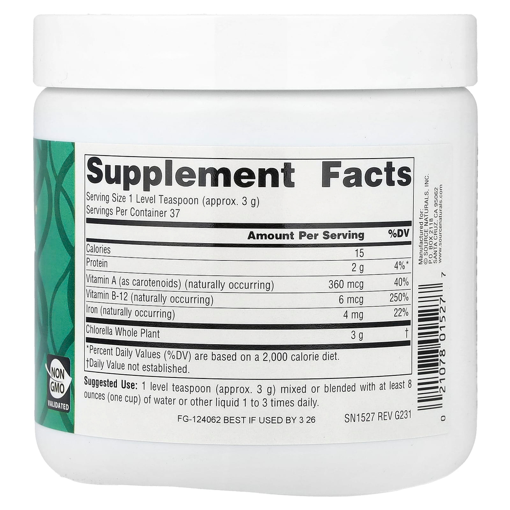 Source Naturals, Yaeyama Chlorella®, 113,4 г (4 унции)