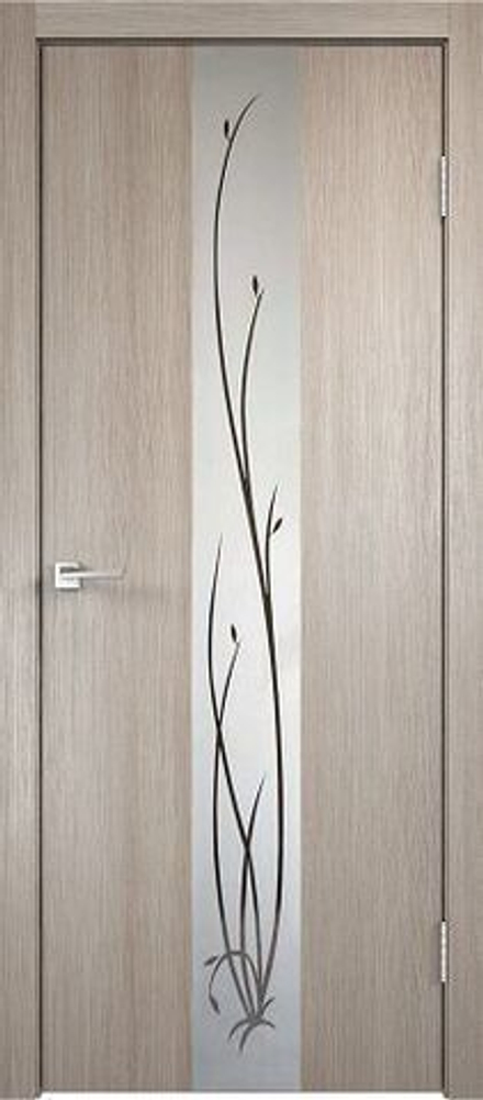 Межкомнатная дверь Velldoris Smart Z2 PO Зеркало веточки серебро Капучино