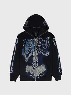 Зип-Худи Travis Scott Cactus Jack x Fragment Skeleton Graffiti Black