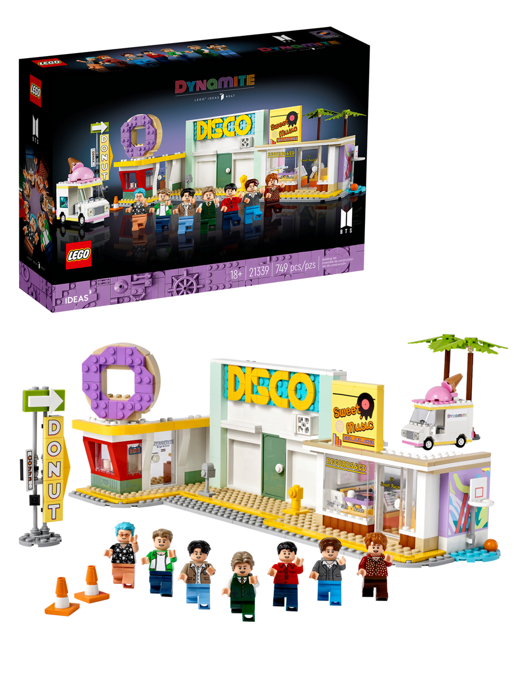 Конструктор лего LEGO Ideas 21339 BTS: Dynamite – коллекционный набор по клипу Dynamite с минифигурками, для взрослых и подростков