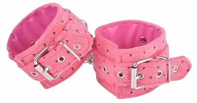 Розовый плюшевый набор БДСМ Muqu Soft Plush Set (5 предметов) (Цвет: розовый с черным)