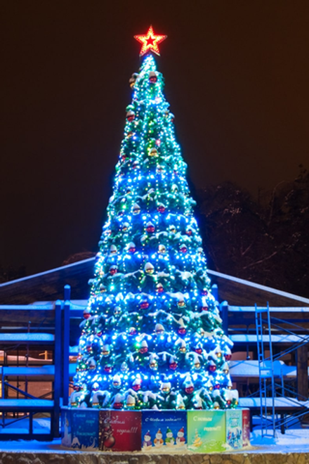 Комплект освещения Пояс Ориона для ели Уральская высотой 26 м., 25 ярусов, 1043 лампы, Green Trees (Orion26)