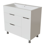 Тумба д/ванной "ЭТЬЕН-90" с бельевой корзиной под раковину Нелли-90 (MIXLINE) (ПВХ)