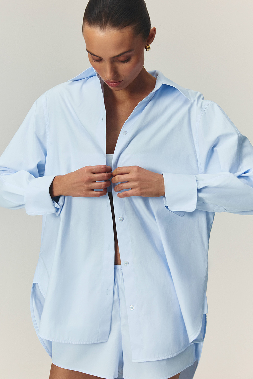 Рубашка из хлопка AMAN Голубой