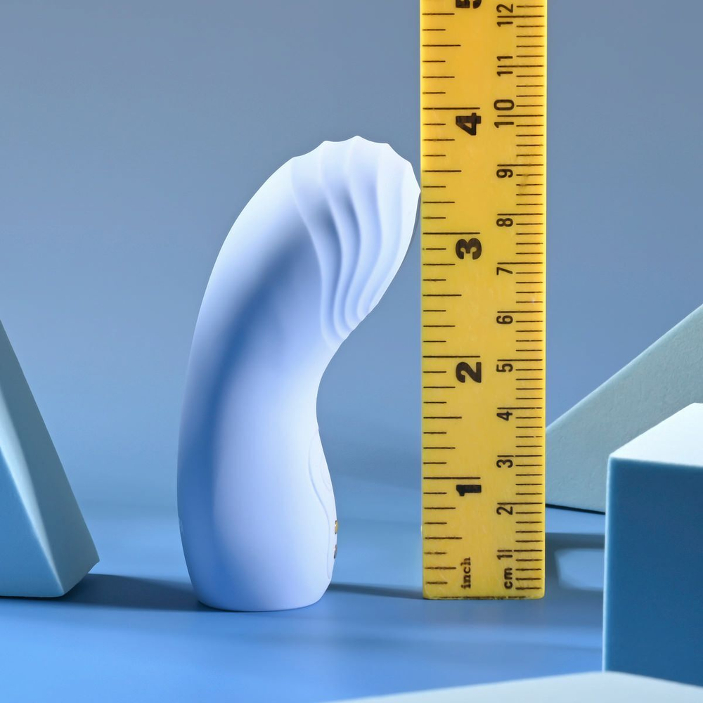 Голубой рельефный вибромассажёр на палец Good Point (Цвет: голубой)