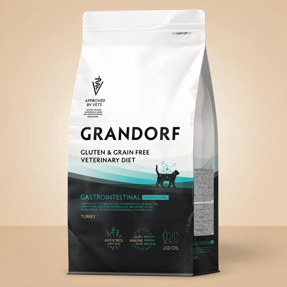 Сухой диетический корм Grandorf Veterinary Diet Cat Gastrointestinal Moderate Calorie для кошек склонных к набору веса, при расстройствах пищеварения
