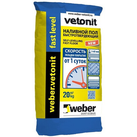 Финишная смесь пол наливной Weber-Vetonit fast level 20 кг