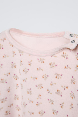 ZARA ПИЖАМА С ЦВЕТОЧНЫМ ПРИНТОМ, ЦВЕТ БУРГУНДСКОГО ВИНА