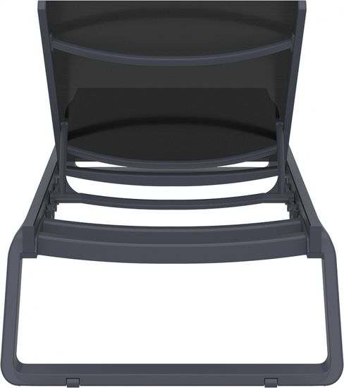 Шезлонг-лежак металлический Tropic черный/темно-серый Турция