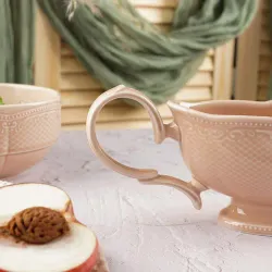 Соусник 390 мл 18,5*8,2 см h9,5 см с ручкой фарфор Aristocrat Peach Tea Noble [1]