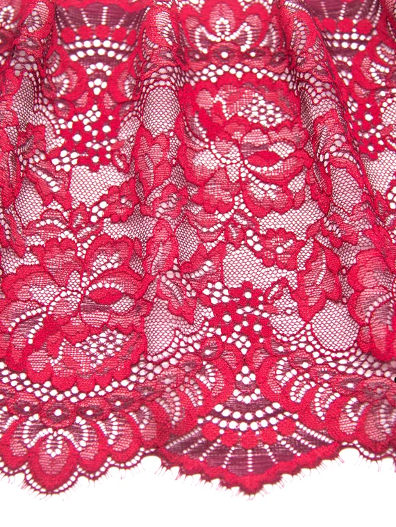 03-05 Кружево эластичные реснички 23 см, бордо