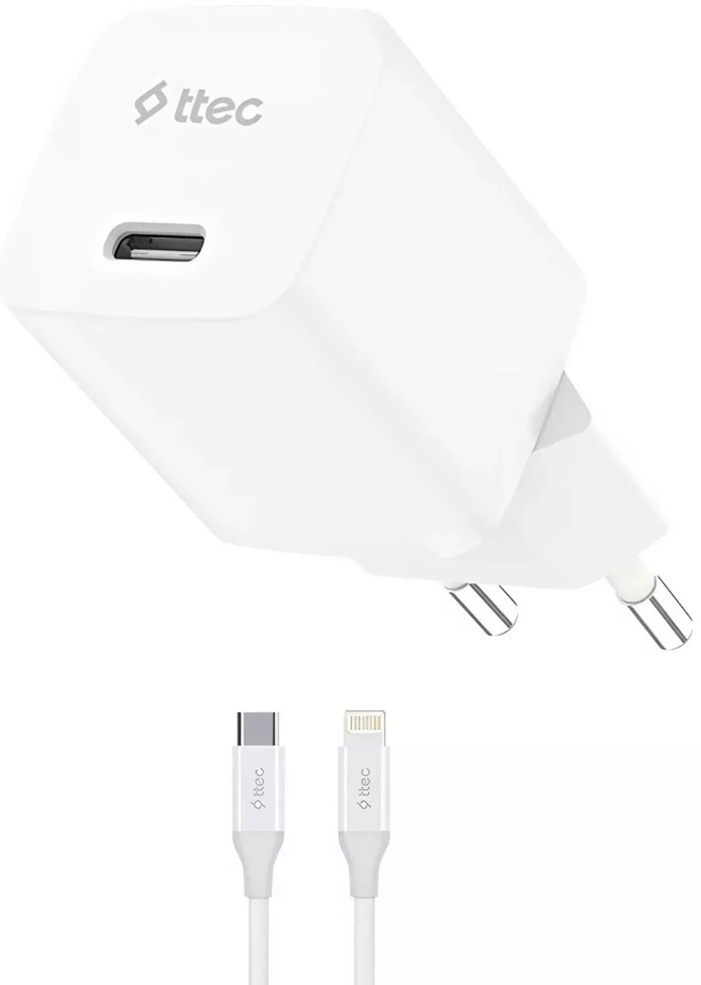 Зарядное устройство TTEC SmartCharger 30W PD/GAN Travel Fast Charger &#43; USB-C - Lightning Cable 150 cm White USB Type-C 30 Вт белый