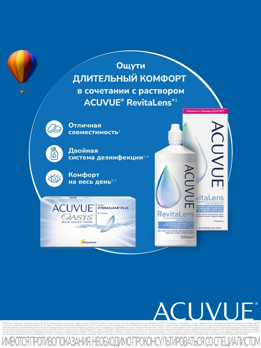 Двухнедельные контактные линзы Acuvue Oasys (уп. 6 линз)