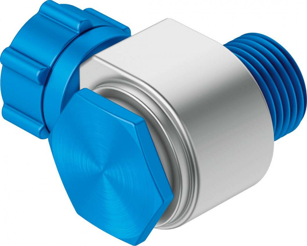 Штуцер ниппельный угловой с накидной гайкой Festo LCK-1/8-PK-6-KU (комплект 10 шт)