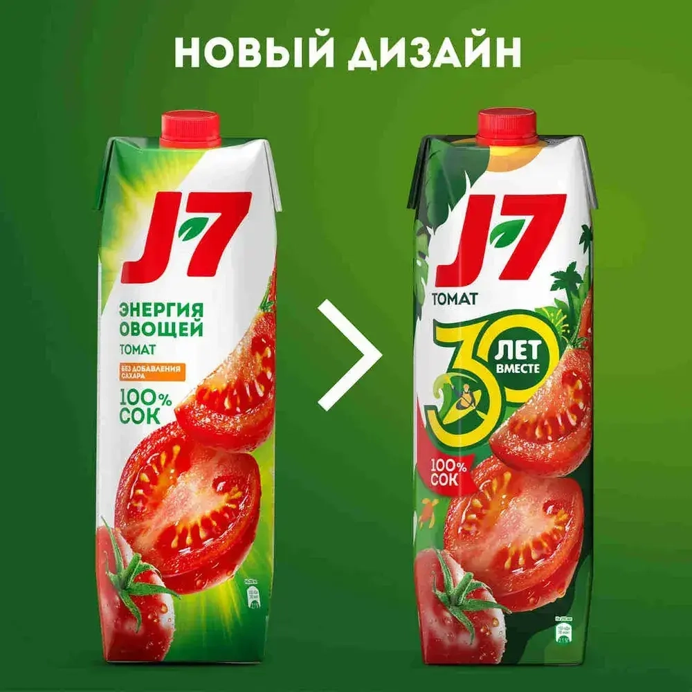 Сок J7 Томатный с мякотью, 0,97 л