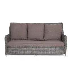 "Гляссе" диван трехместный из искусственного ротанга, цвет графит