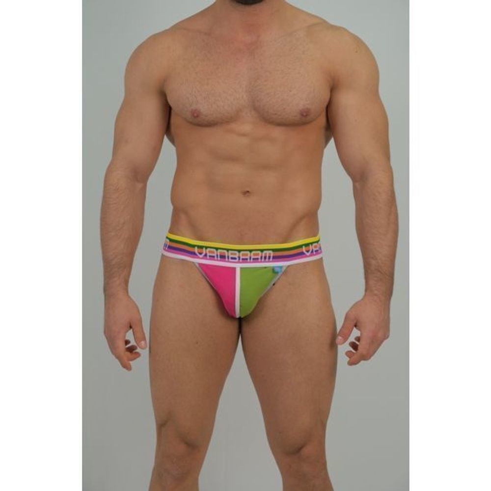 Мужские джоки розово-зеленые Van Baam VB-43641