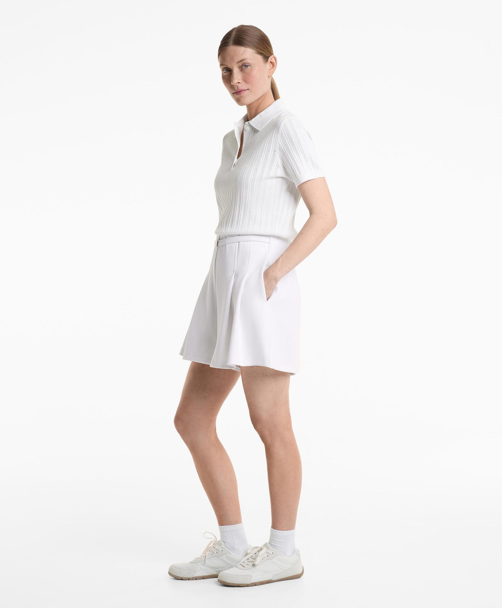 Oysho Шорты-бермуды пике с пряжкой и хлопком, белый