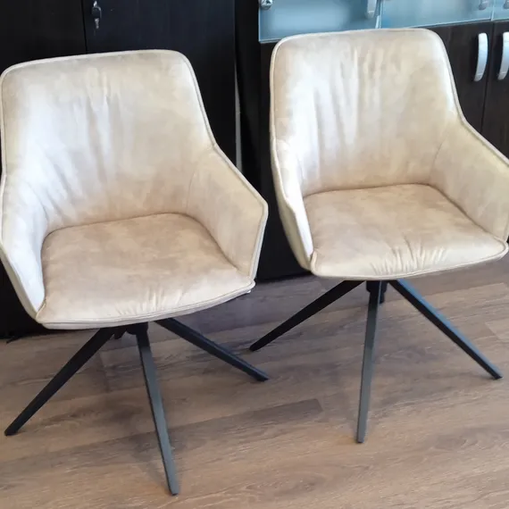 Стул Basket крутящийся, бежевый велюр