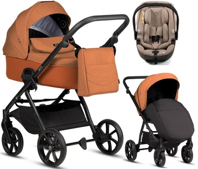 Детская коляска Tutis Leo 3 Plus 3 в 1 с автокреслом Beno Beige 1582280 Orange