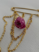 Брошь Lanzerotti, Alhambra, с цирконом, турмалином и бутоном розы, LZ-25.04-103 (розовый)