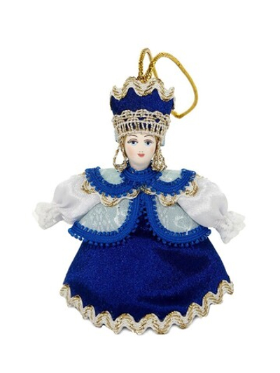 Кукла-подвеска сувенирная Девушка в душегрее. Елочная игрушка ручной работы