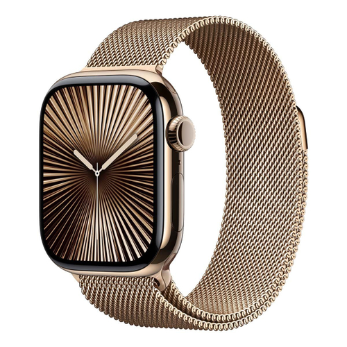 Apple Watch Series 10, 46 мм корпус из титана цвета «Gold», ремешок Milanese Loop цвета «Gold»