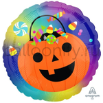 Фольгированная фигура, круг, HWN Тыква конфетница S40,18"/45СМ