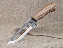 Рыбацкий нож "Акула", цельнометаллический, сталь 65Х13, рукоять бакелитовая фанера