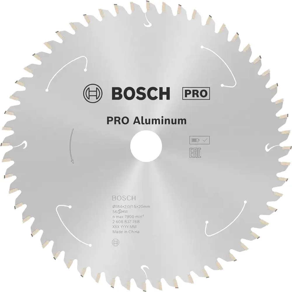 Циркулярный диск по алюминию ALuminium Cordless PRO, 190x2x30 мм T56 BOSCH 2608837771