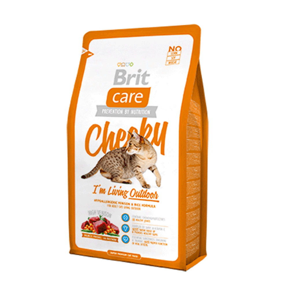 Brit Care Cat Cheeky Outdoor 7.0 сухой д/активных и уличных кошек