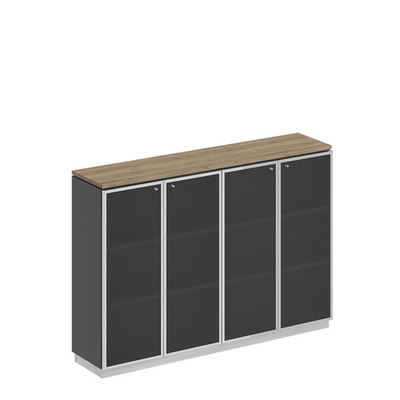 Шкаф средний дуб гладстоун светлый (столешница, фасад, топ) / антрацит премиум (корпус)