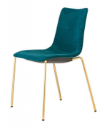 Стул с обивкой Scab Design Zebra Pop 4 legs, сатинированная латунь, морская волна