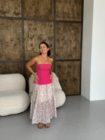 Юбка вуаль в бежевый цветок