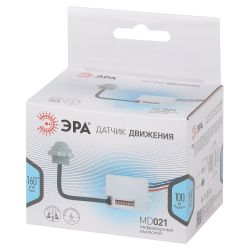 Датчик движения ЭРА MD 021 для дома инфракрасный 100 ВА 5сек/8мин 6м IP20