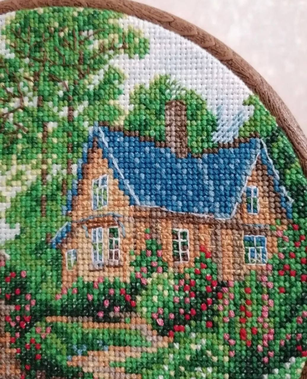 Набор для вышивания крестом "Домик у моста"