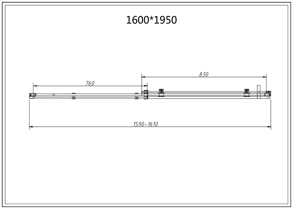 Душевая дверь Como-N VDS-4CN160CLB, 1600, черный, стекло прозрачное