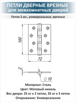 Ручка дверная с магнитной защелкой и петлями EVO