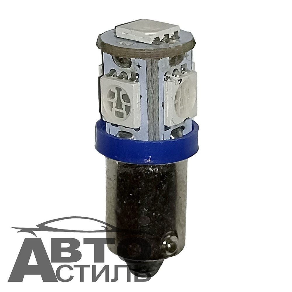 Светодиод 12V T 8   5SMD 5050 Blue (цок.)  СИНИЙ
