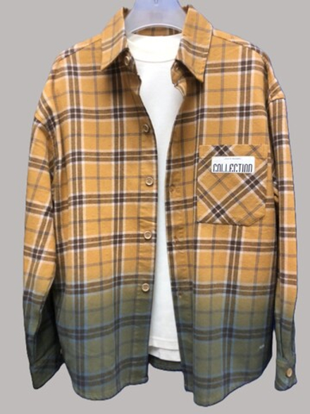 ✨ Трендовая Фланелевая Рубашка в Клетку с Эффектом Омбре ✨