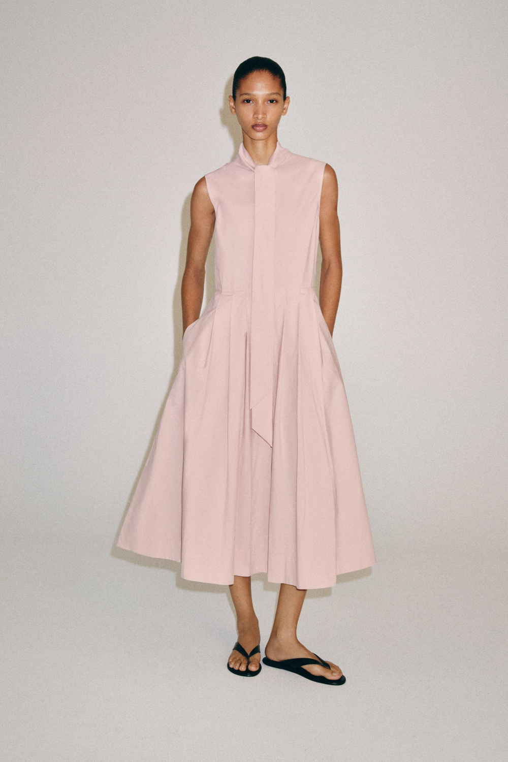 ZARA ПЛАТЬЕ-РУБАШКА — ZW COLLECTION, ПАСТЕЛЬНО-РОЗОВЫЙ
