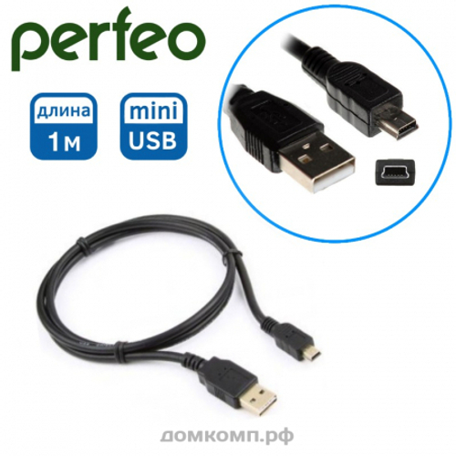 шнур Perfeo U4301 USB - mini USB 1m.