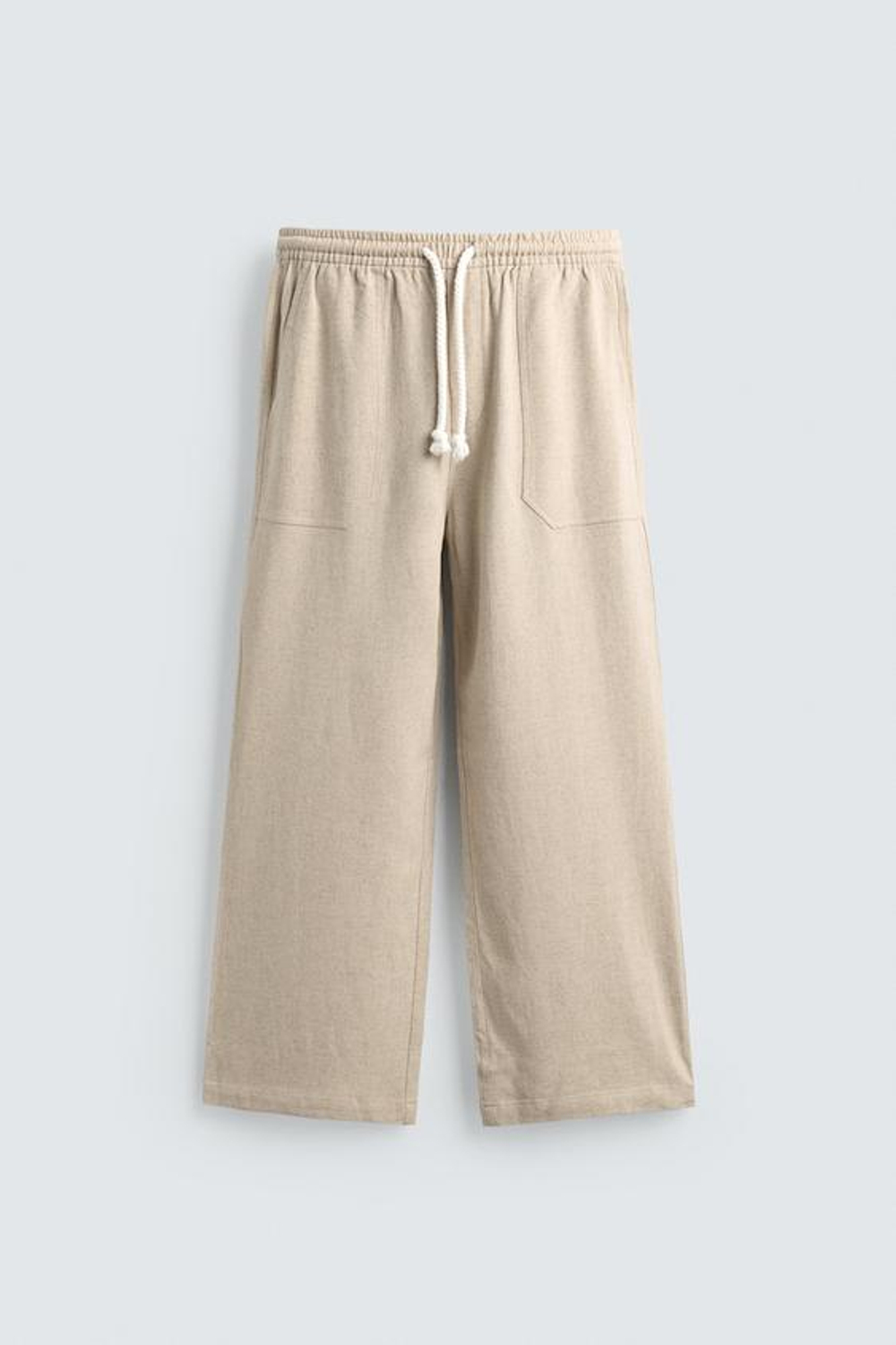 ZARA БРЮКИ RELAXED FIT В КЛЕТКУ, СВЕТЛО-БЕЖЕВЫЙ