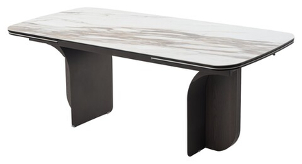 Стол М-City DISAUR Ингерман (Ingerman) 200 Коричневый (Karakata Brown) керамика, темно-серый + Шпон