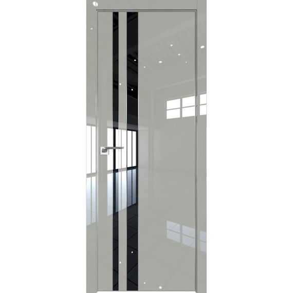 Межкомнатная дверь глянцевая Profil Doors 20LE галька люкс со вставкой